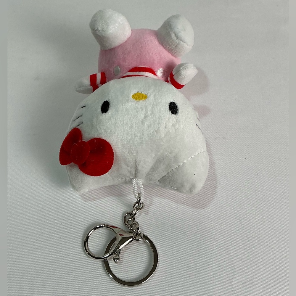 Hello Kitty Plush Keychain Toy - Pink and Red Sanrio New - Picture 3 of 5